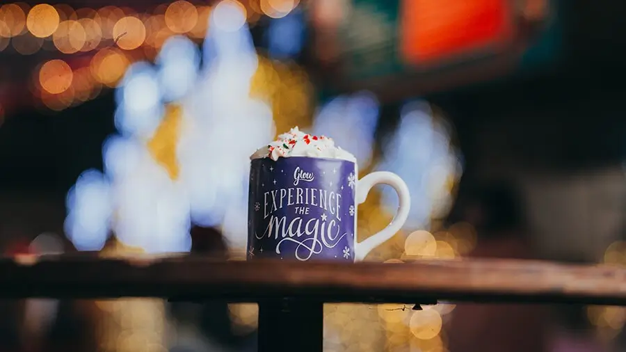 christ christmas festival special mug with whipped cream on top