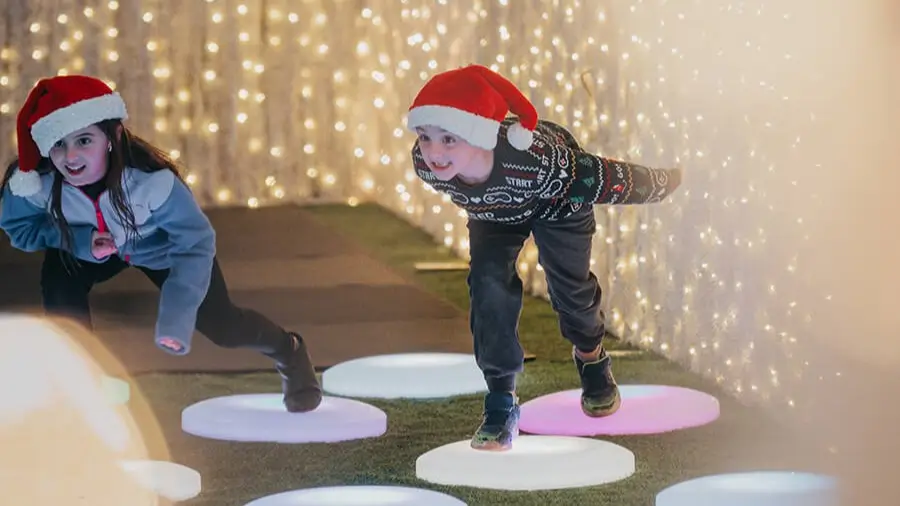 Children playing at Glow christmas light festival